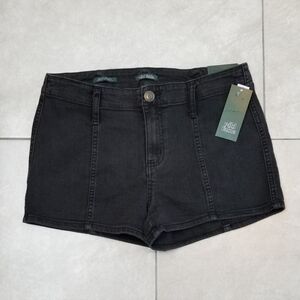 NWT Wild Fable Super-High Rise Seamed Black Denim Shorts * Size 6